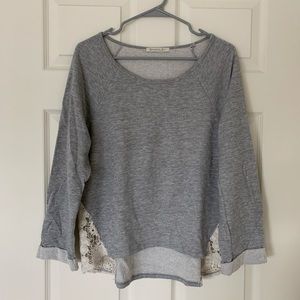Shanley Grey Lace Sweater